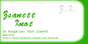 zsanett knot business card